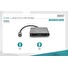 DIGITUS Adaptér USB-C - 2x HDMI, 18 cm 4K/30Hz, stříbrný, hliníkový kryt