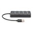 DIGITUS USB 3.0 Hub, 4 porty, přepínač Hliníkové pouzdro
