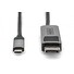 DIGITUS 8K@30Hz. USB type C na DP, Adaptérový kabel HBR3, hliníkové pouzdro, černá 2m