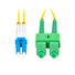 LANBERG optický patch cord SM LC/UPC-SC/APC duplex 0.5m LSZH G657A1 průměr 3mm žlutá