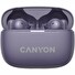 CANYON OnGo 10 ANC, TWS-10 ANC+ENC sluchátka s mikrofonem, BT V5.3 BT8922F, pouzdro 500mAh+40mAh, Quick charge, fialová