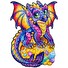 Puzzle Puzzler Puzzler dřevěné, barevné - Začarovaný drak