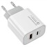 COLORWAY 1x USB a 1x USB-C/ turbo síťová nabíječka/ 30W/ 100V-240V/ Bílá