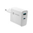 Univerzální USB nabíječka Natec RIBERA GaN 45W, 1X USB-A, 1X USB-C, bílá