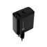 Univerzální USB nabíječka Natec RIBERA GaN 65W, 1X USB-A, 1X USB-C, Černá