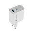 Univerzální USB nabíječka Natec RIBERA GaN 1X USB-A + 1X USB-C 65W, Bílá