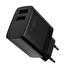Síťová nabíječka FIXED s 2xUSB výstupem, 17W Smart Rapid Charge, černá