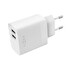 Síťová nabíječka FIXED s 2xUSB výstupem, 17W Smart Rapid Charge, bílá