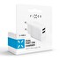 Síťová nabíječka FIXED s 2xUSB výstupem, 17W Smart Rapid Charge, bílá