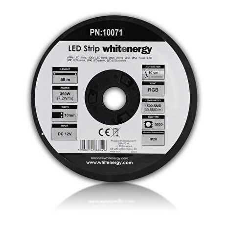 WE LED páska 50m | 5050 | 7.2W/m | 12V DC | RGB