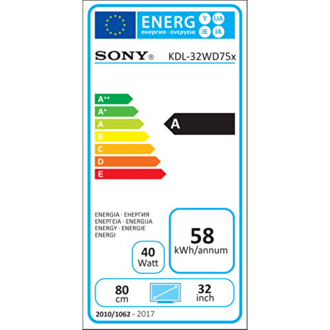 Sony 32" LED TV KDL-32WD755 /DVB-T2,C,S2/XR200Hz/