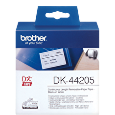 Brother - DK 44205 (papírová role bílá 62mm x 30,48m) - snadno odstranitelná
