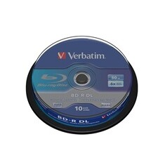 Verbatim Blu-ray BD-R DL [ Spindle 10 | 50GB | 6x |WHITE BLUE SURFACE HARD COAT]