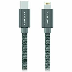 Swissten Datový Kabel Textile USB-C / Lightning 1,2 M Šedý