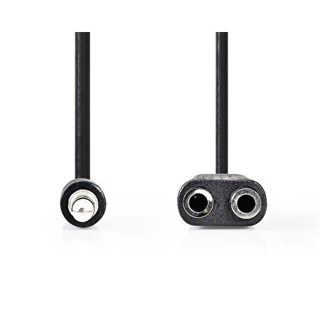 Nedis CAGB22100BK02 - Stereofonní Audio Kabel | 3,5mm Zástrčka - 2× 3,5mm Zásuvka | 0,2 m | Černá barva