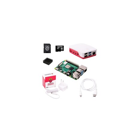 Raspberry Sada Pi 4B/4GB, (SDHC karta 16GB + adaptér, Pi4 Model B, krabička, chladič, HDMI kabel, napájecí zdroj), bílá