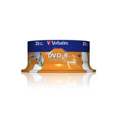 Verbatim DVD-R | cakebox 25 | 4.7GB | 16x | Wide printable ]