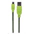 MANHATTAN Kabel USB 2.0 A-Micro B propojovací 1,8m, opletený (černá/zelená)