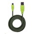 MANHATTAN Kabel USB 2.0 A-Micro B propojovací 1,8m, opletený (černá/zelená)