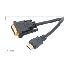 AKASA Kabel DVI-D na HDMI, pozlacené konektory, 2m
