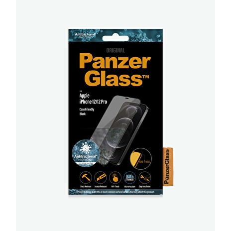 PanzerGlass - Ochrana obrazovky pro mobilní telefon - glass - 6.1" - frame color black - pro Apple iPhone 12, 12 Pro