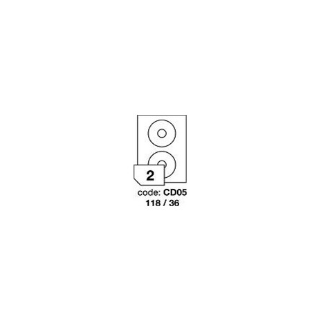 RAYFILM Štítky CD05 118/36 univerzálne biele *R0100CD05A, 100 listů