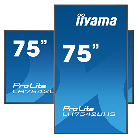75" iiyama LH7542UHS-B3: IPS, 4K UHD, 500cd/m2, 18/7, LAN, Android 8.0, černý
