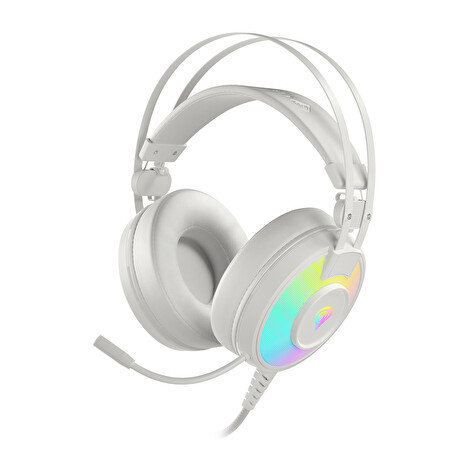 Herní stereo sluchátka Genesis NEON 600, RGB podsvícení, bílá