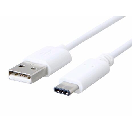 Kabel C-TECH USB 2.0 AM na Type-C kabel (AM/CM), 2m, bílý
