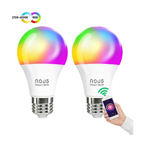 Smart sada LED žárovek E27 9W RGB NOUS P3/2 WiFi Tuya