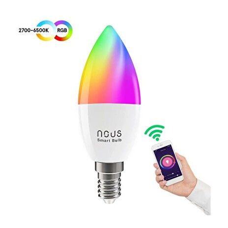 Smart LED žárovka E14 4.5W RGB NOUS P4 WiFi Tuya