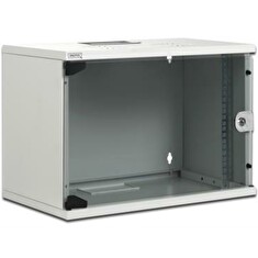 Digitus 7U nástěnná skříň, SOHO, nesmontovaná 370x540x400 mm, plné skleněné přední dveře, šedá