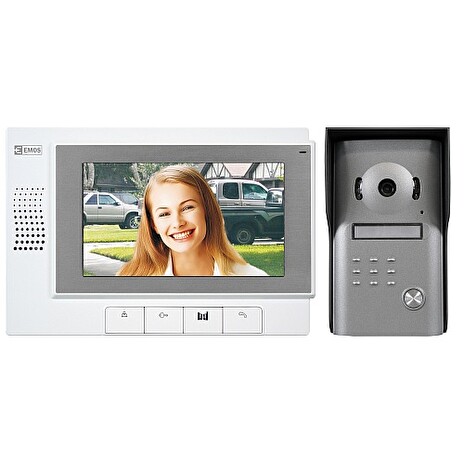 Emos videotelefon RL-03M, barevný 7" LCD + dveřní kamera s 1 tlačítkem, bílý