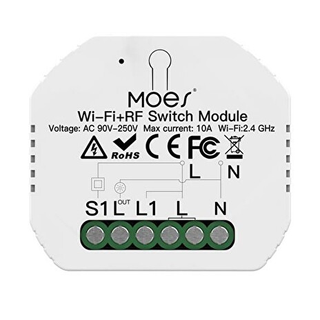 Smart ovladač osvětlení MOES Switch Module MS-104 Bluetooth WiFi Tuya