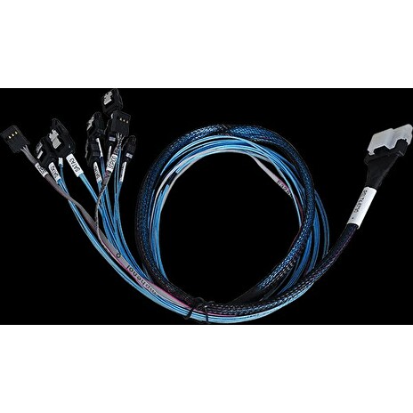 ARECA int. SlimlineSAS x8 SFF-8654 straight to 8x SATA + 2x sideband cable, 1m