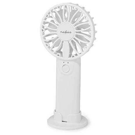 NEDIS ruční ventilátor/ průměr 6 cm/ výkon 0,9 W/ 2 rychlosti/ plast/ bílý
