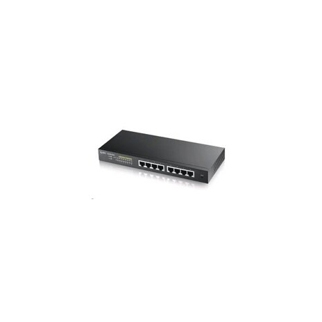 Zyxel GS1900-8HP v3 8-port Desktop Gigabit Web Smart PoE switch: 8x Gigabit metal, IPv6, PoE budget 70W, fanless