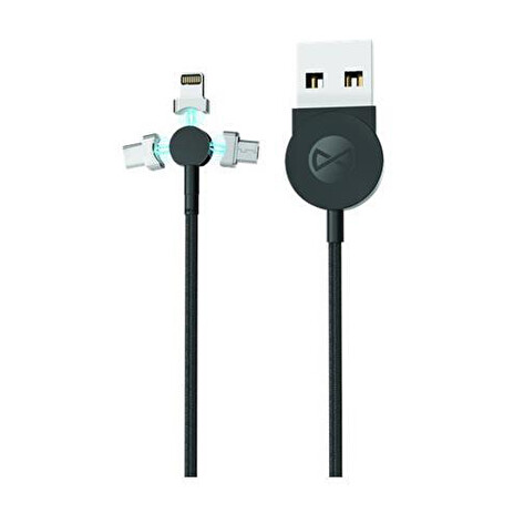Kabel Forever Core USB 3v1 magnetický 1m Black