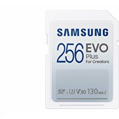 Samsung paměťová karta 256GB EVO Plus SDXC CL10, U3, V30 (čtení až 130MB/s)