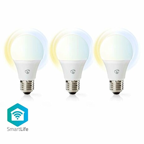 Nedis WIFILRW30E27 - SmartLife LED žárovka | Wi-Fi | E27 | 806 lm | 9 W | Warm to Cool White | Android / IOS, /3ks /F