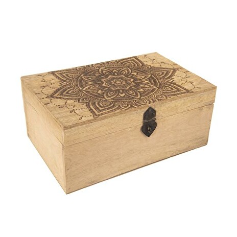 Box z mangového dřeva INDECOR Mandala 28x18x12cm