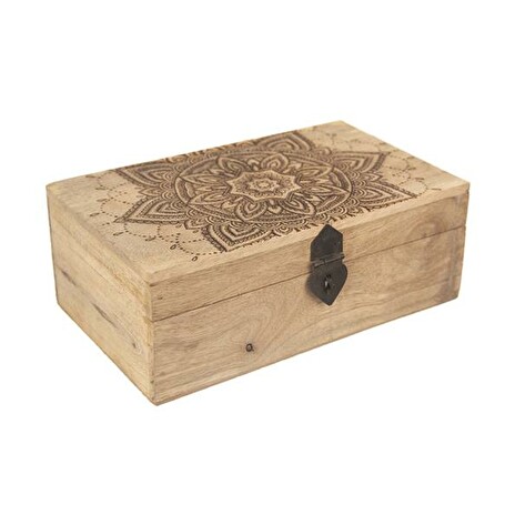 Box z mangového dřeva INDECOR Mandala 24x14x8cm