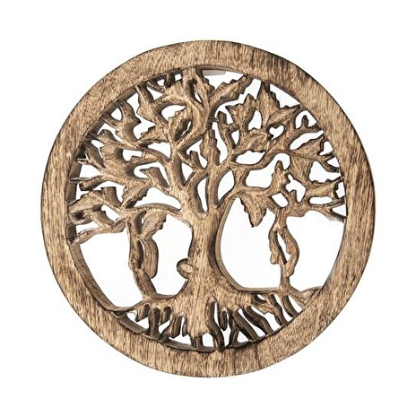 Strom života z mangového dřeva INDECOR 26,5x26,5x2cm