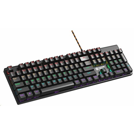 CANYON Herní klávesnice DEIMOS KB-4 CZ/SK, drátová, mechanická, nastavitelné LED podsvícení, 104 kláves