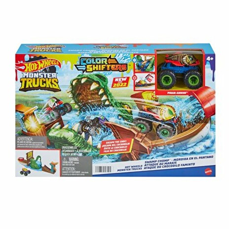 Hračka Mattel Hot Wheels Monster Truck Color Shifters Zuřivý krokodýl