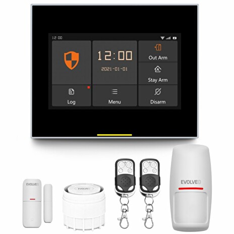 EVOLVEO Alarmex Pro, chytrý bezdrátový Wi-Fi/GSM alarm, 4.3“ barevný displej IPS