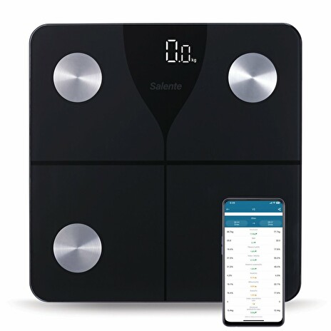 Salente SlimFit, osobní diagnostická fitness váha, Bluetooth, černá