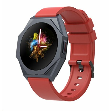 CANYON smart hodinky Otto SW-86, 1,3" LTPS, SpO2, HR, krevní tlak, 25 multi-sport, red