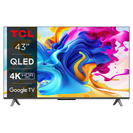 TCL 43C645 TV SMART Google TV QLED/108cm/4K UHD/3100 PPI/50Hz/Direct LED/HDR10+/Dolby Atmos/DVB-T/T2/C/S/S2/VESA