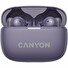 CANYON OnGo 10 ANC, TWS-10 ANC+ENC sluchátka s mikrofonem, BT V5.3 BT8922F, pouzdro 500mAh+40mAh, Quick charge, fialová
